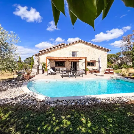 Semesterbostad Casa Guillarmou - Evasion Enchantee Avec Piscine Chauffee, & Clim - Vue Exceptionnelle Castelnau-de-Montmiral