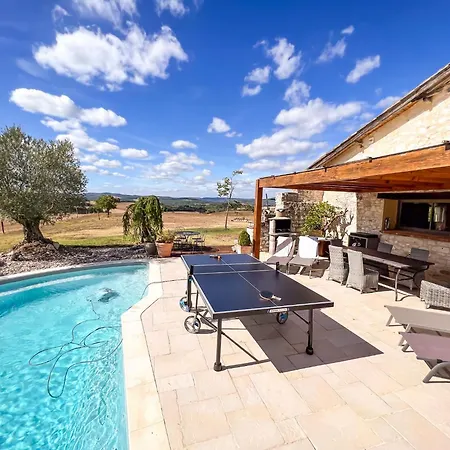 Semesterbostad Casa Guillarmou - Evasion Enchantee Avec Piscine Chauffee, & Clim - Vue Exceptionnelle Castelnau-de-Montmiral