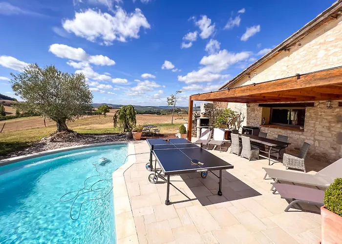 Σπίτι διακοπών Casa Guillarmou - Evasion Enchantee Avec Piscine Chauffee, & Clim - Vue Exceptionnelle Castelnau-de-Montmiral